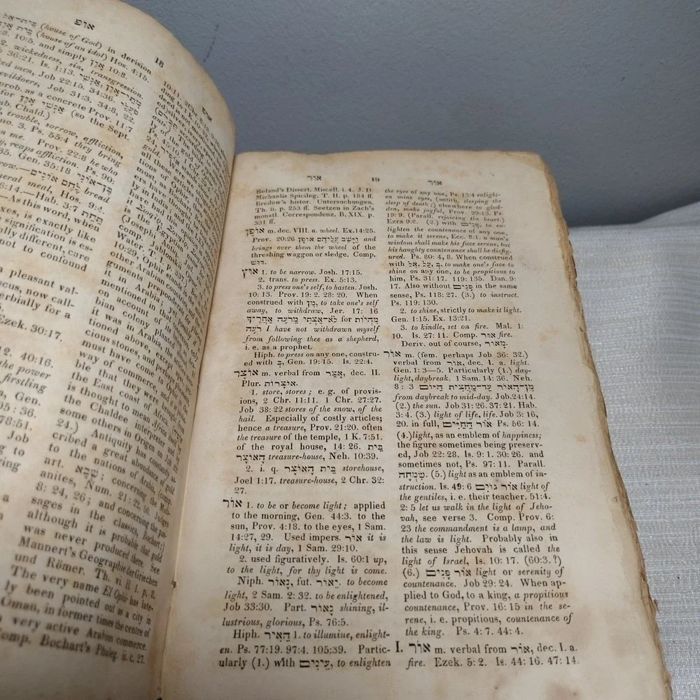 1824 Hebrew English‎ Lexicon Old Testament Josiah Gibbs Gesenius Antiquarian